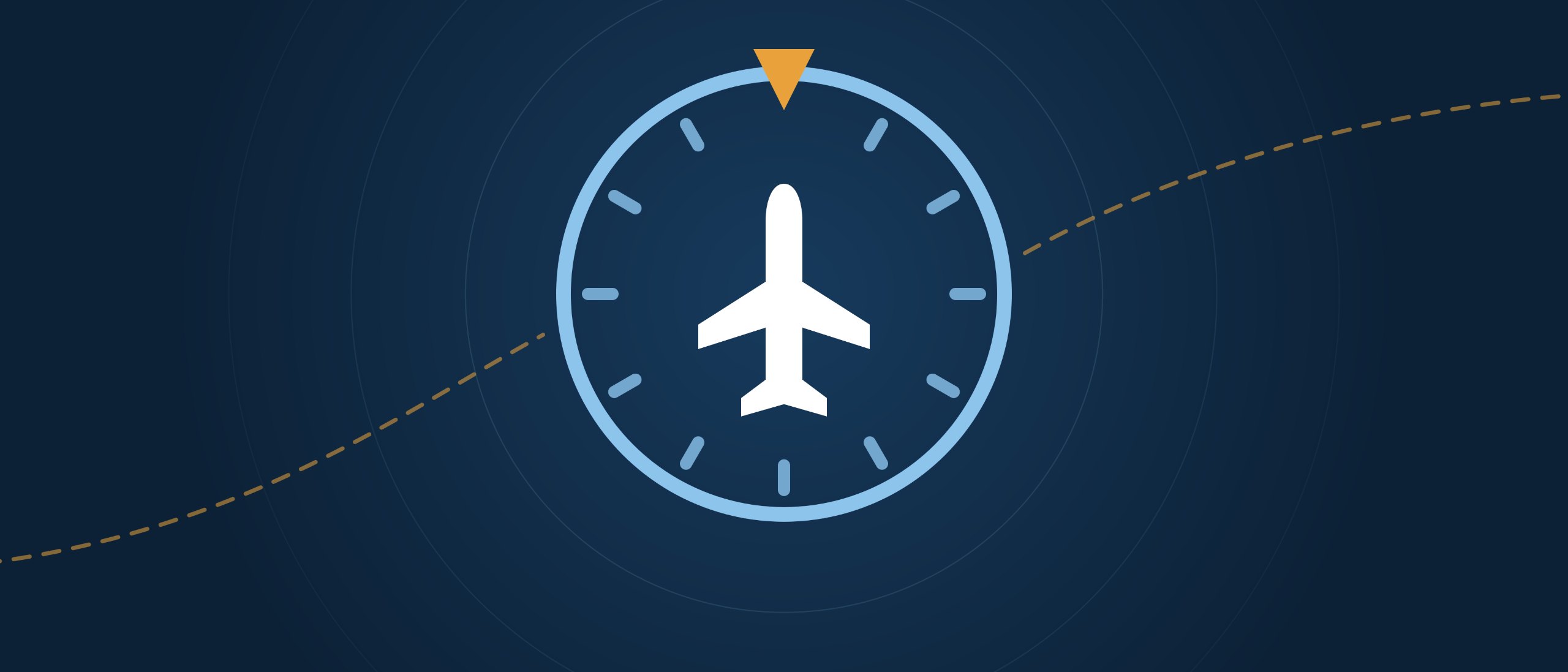 The Flightkeep logo: an aeroplane inside a clock face, crossed by a dashed flight path